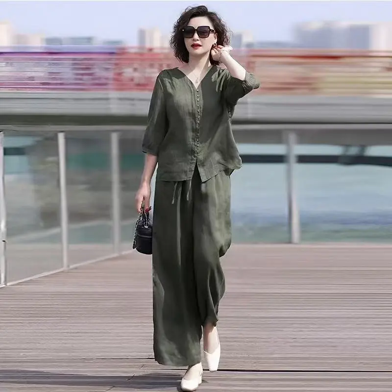 Linen Cotton Set Women's Summe - Women Fashion Over The Years recension och pris