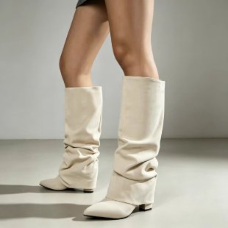 Fashion Retro Pointed Toe Plea - Women'S Fashion Knee High Boots recension och pris